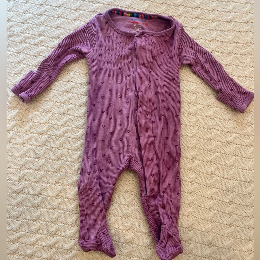Magnetic Me Purple Hearts footie